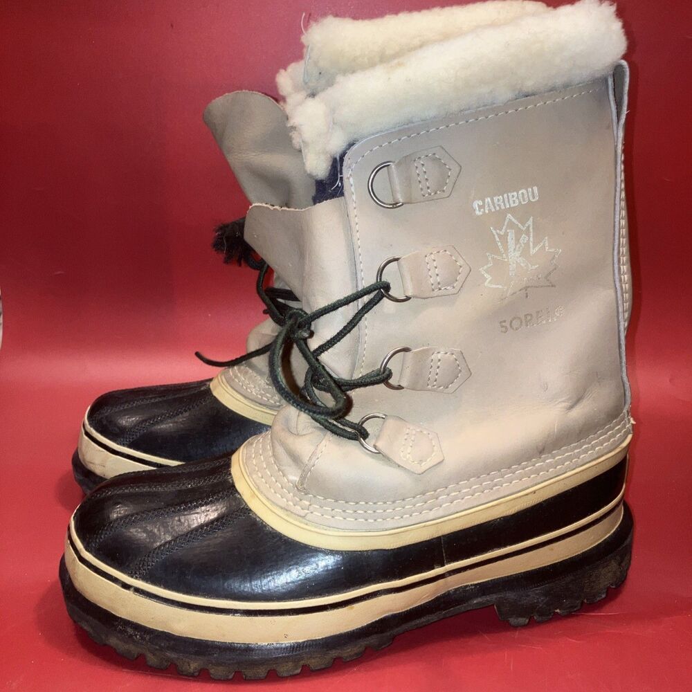 Mens 8 M Sorel Caribou Buff Leather Waterproof Snow Winter Boots Kaufman Canada